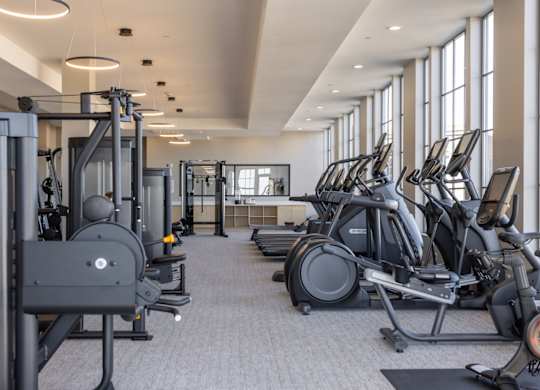24-hr fitness center with cardio and resistance equipment at 2020 Providence in Huntsville, AL