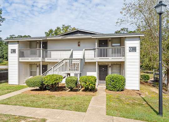 exterior view of a two-story building at 701 South Apartments in Mobile, AL