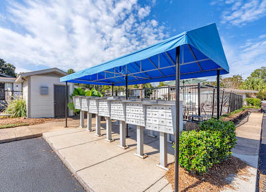 covered mail station at 701 South Apartments in Mobile, AL