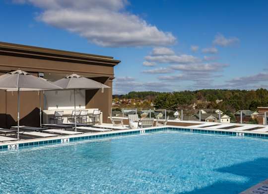 Rooftop pool and expansive sundeck at 2020 Providence in Huntsville, AL
