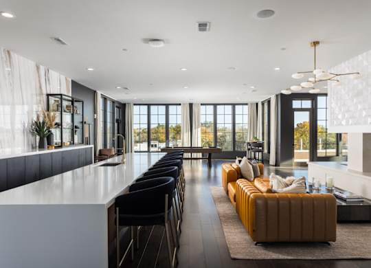 modern resident clubhouse and social space at 2020 providence in huntsville, al
