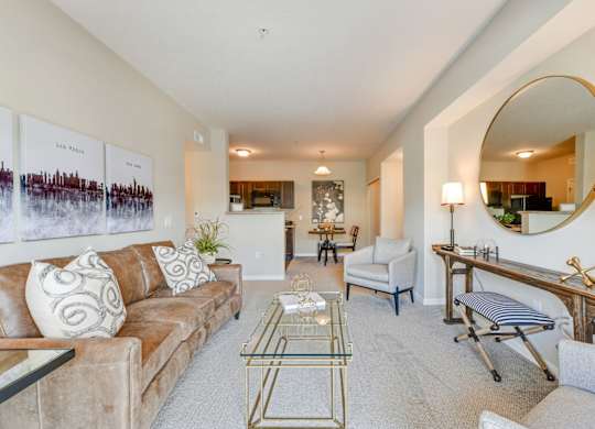 Modern Furnished Living Room at Austin Place