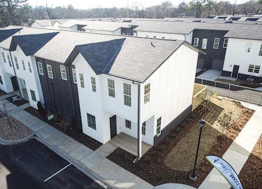 Modern community with two story leased rentals at West Row Apartments and Townhomes in Birmingham, AL