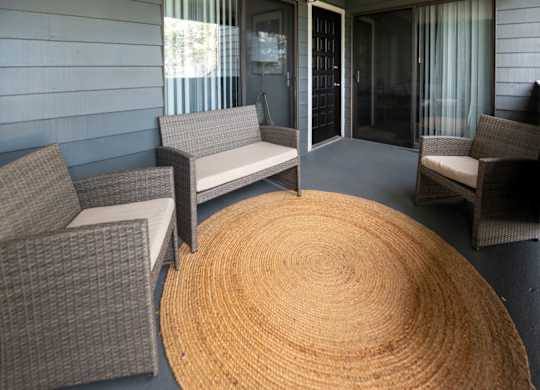 large patio at Saddlebrook at Tates Creek Apartments in Lexington, KY