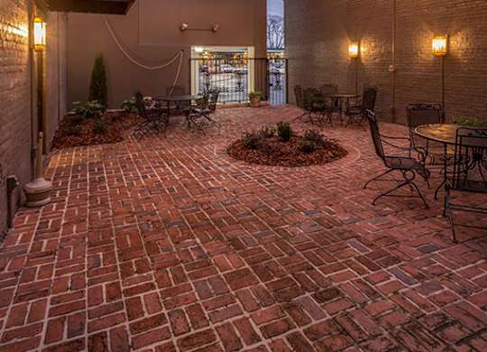 Courtyard View Ni Night at The Tower Apartments, Tuscaloosa, Alabama
