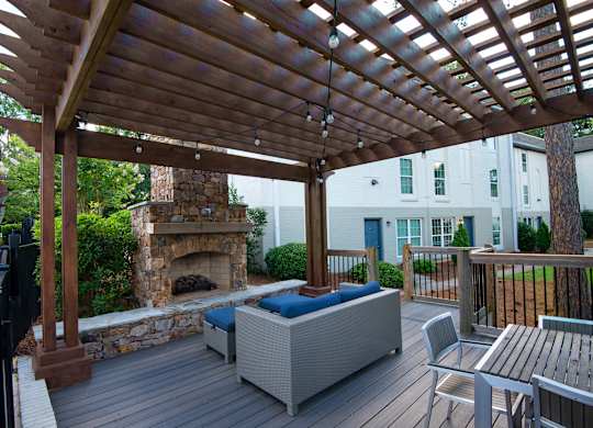 outdoor lounge with pergola at Avia Apartments in Vestavia Hills, AL