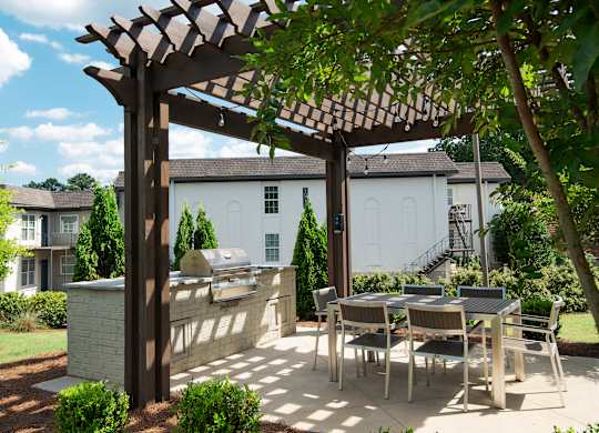 gas grilling station at Avia Apartments in Vestavia Hills, AL