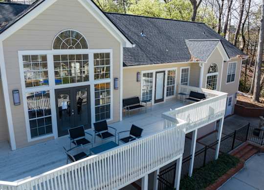 Clubhouse deck overlooking the pool at Summerchase at Riverchase in Hoover, AL