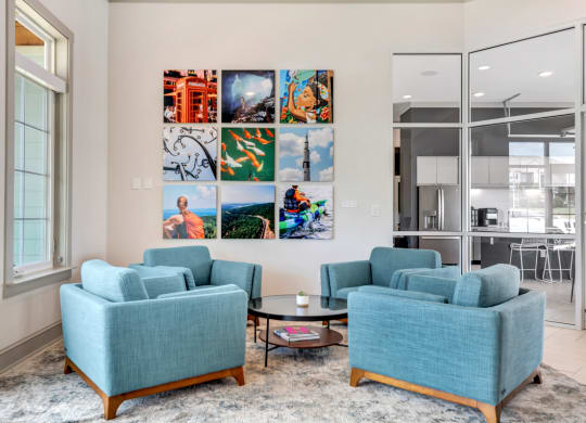 clubhouse and lounge at Anthem Apartments and Cottages in Huntsville, Alabama