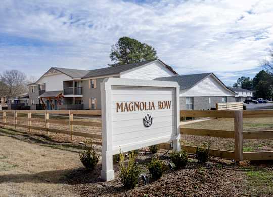 Entrance sign at Magnolia Apartments in Athens, Alabama