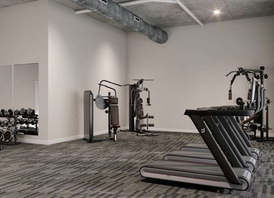 gym-quality fitness center at Wesley Place Apartments in Indianapolis, Indiana