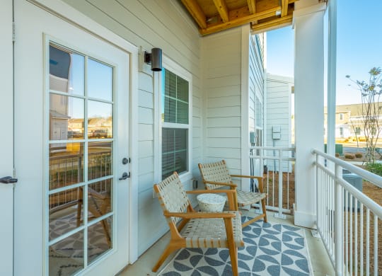 private patios and balconies at Anthem Apartments and Cottages in Huntsville, Alabama