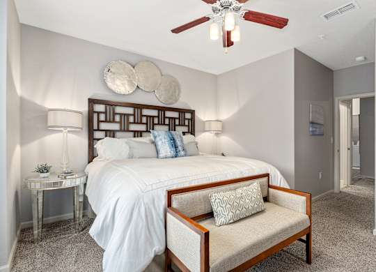 Large bedroom with en-suite bathroom at Magnolia Preserve in Dothan, AL