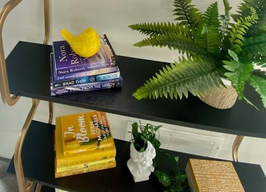 a shelf with the word martin on it