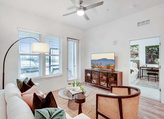 Open-concept kitchen and living room at Tapestry University Park in Sarasota, FL