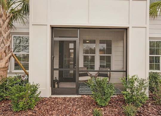 Screened-in patio at Tapestry University Park in Sarasota, FL