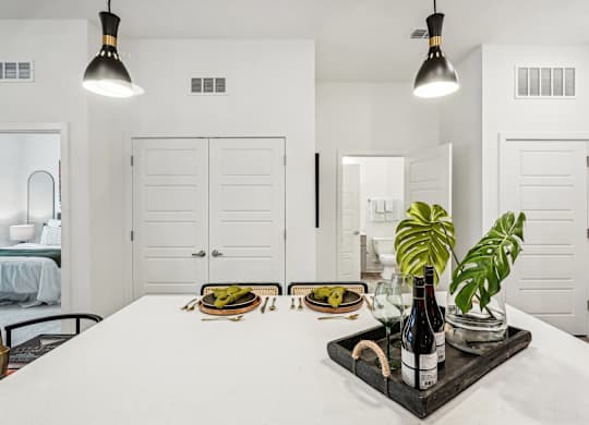 Kitchen island at Tapestry University Park apartments in Sarasota, FL