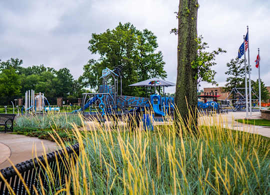 a playground at The Pomenade at Founders Square Apartments in Portage, IN