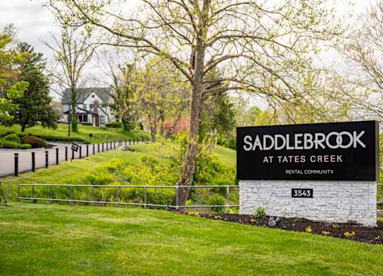 monument sign at Saddlebrook at Tates Creek Apartments in Lexington, KY