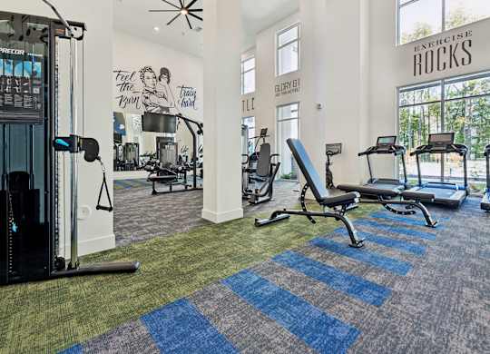 the estates with exercise equipment and windows