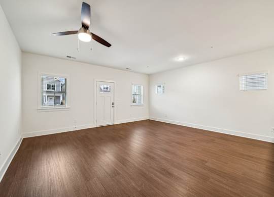 Living room of the cottage floor plan at Turnberry Park in Gardendale, AL