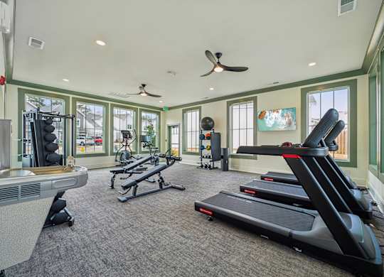 24-Hour Fitness Center at Turnberry Park Apartments in Gardendale, AL