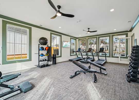 24-Hour Fitness Center at Turnberry Park Apartments in Gardendale, AL