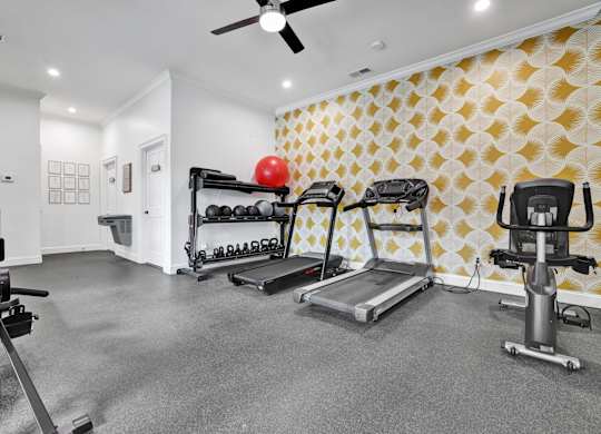 24-hr fitness center at Village at Caldwell Mill Apartments in Birmingham, AL