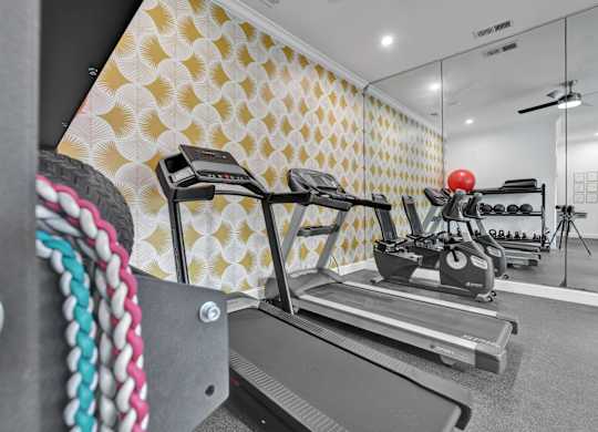 24-hr fitness center at Village at Caldwell Mill Apartments in Birmingham, AL