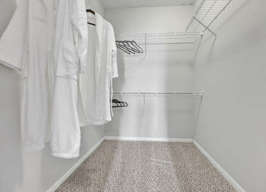 walk-in closet at Village at Caldwell apartments in Birmingham, AL