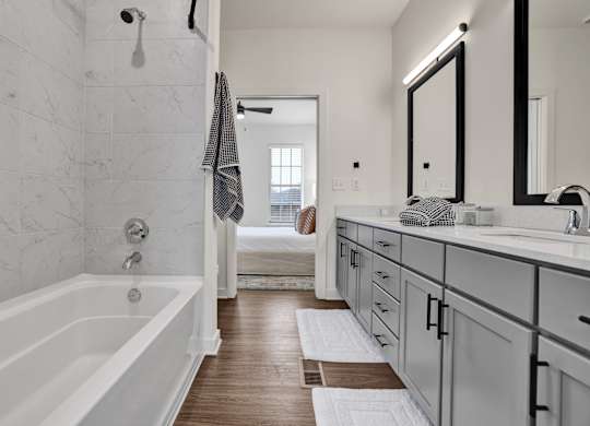 Bathroom at West Row Townhomes and at West Row Townhomes at West Row Lofts and Townhomes in Birmingham, AL