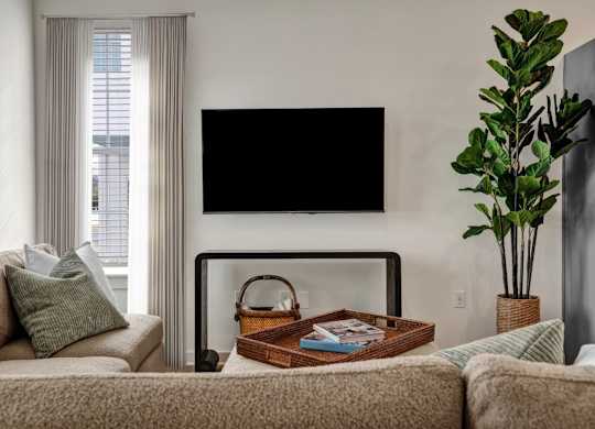 Living room at West Row Townhomes and at West Row Townhomes at West Row Lofts and Townhomes in Birmingham, AL