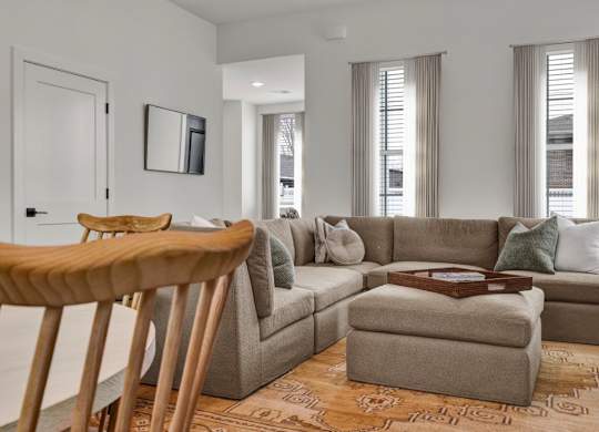 Living room and dining area at West Row Townhomes and at West Row Townhomes at West Row Lofts and Townhomes in Birmingham, AL
