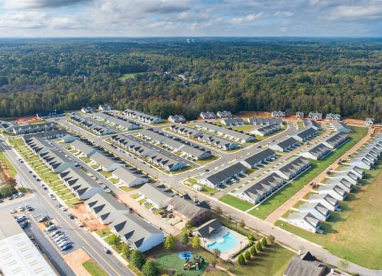 an aerial aerial of land web web