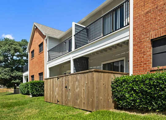 Wooden fenced patio