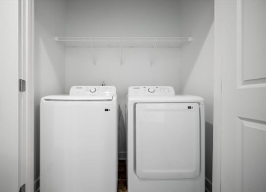 washer and dryer in a laundry room.
