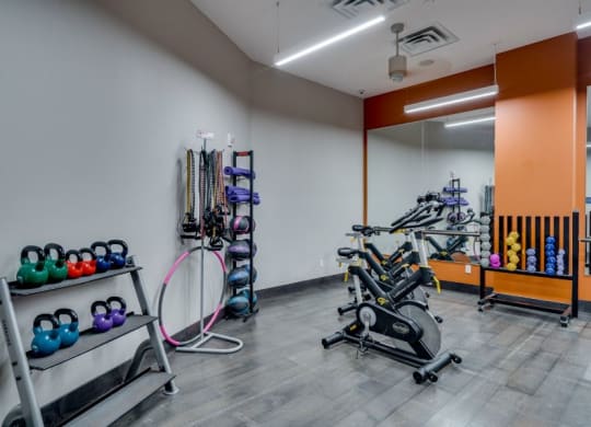 Fitness Studio with bikes and online classes C&E Living in St Paul, MN