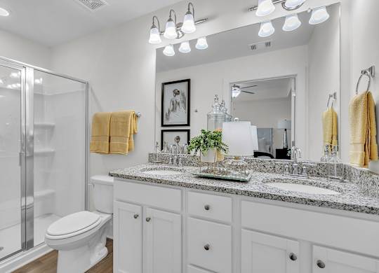 A bathroom with a toilet, sink, and mirror.