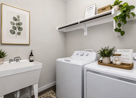 In-home laundry area at Townhomes at Princeton Meadows, homes in Princeton, TX