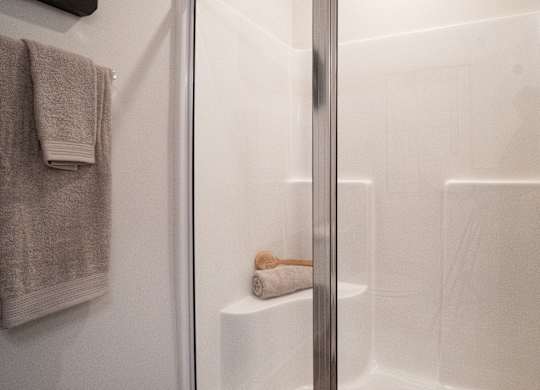 Walk-in shower in primary bathroom