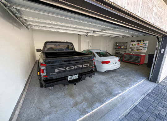Spacious 2 car attached garage with ample storage
