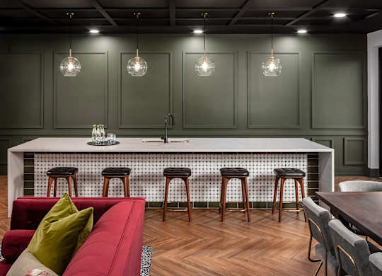 community table seating at Harper Apartments in St Paul, MN