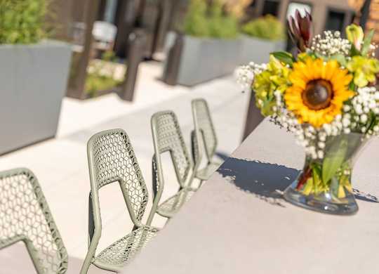 flowers on a table at Harper Apartments in St Paul, MN