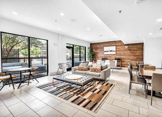 Large room with a variety of seating options at Markethaus 3700 in Plano Texas