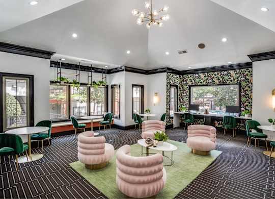 Community clubhouse at The Lana apartments in Dallas, TX