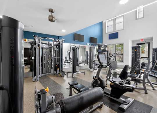 Resident fitness center at The Carson at Twin Creeks, apartments in Allen