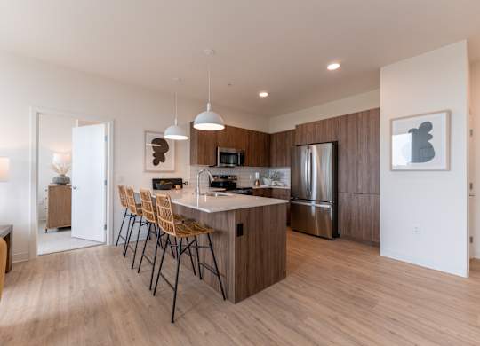 The Revv Apartments Kitchen Area
