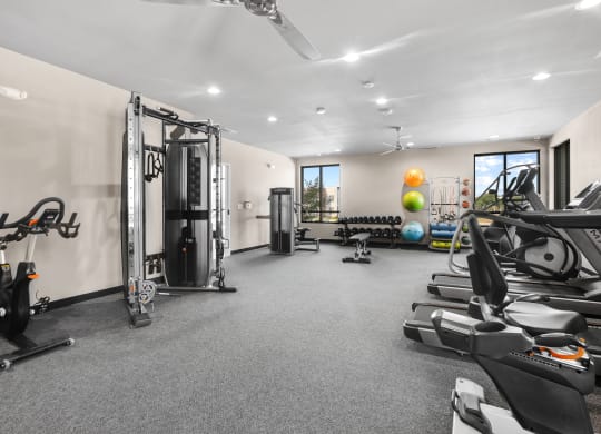 Spacious community fitness center at Canvas at Willow Park