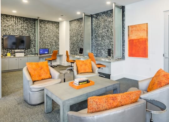 a living room with couches and a table