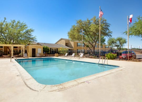 the swimming pool at our apartments